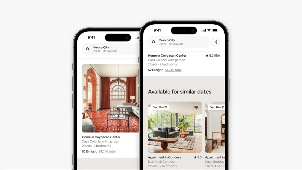 2 iphone avec l'application airbnb dessus